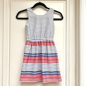 Girls Dex Blue and Pink Striped Dress